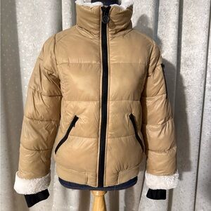 DKNY Beige Jacket with Black and White Logo